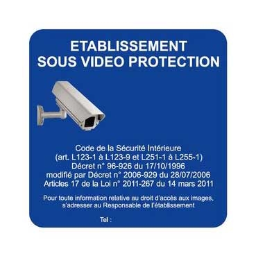 Autocollant "Établissement Sous Vidéo Surveillance" 15x15 Cm - Alerte Sécurité